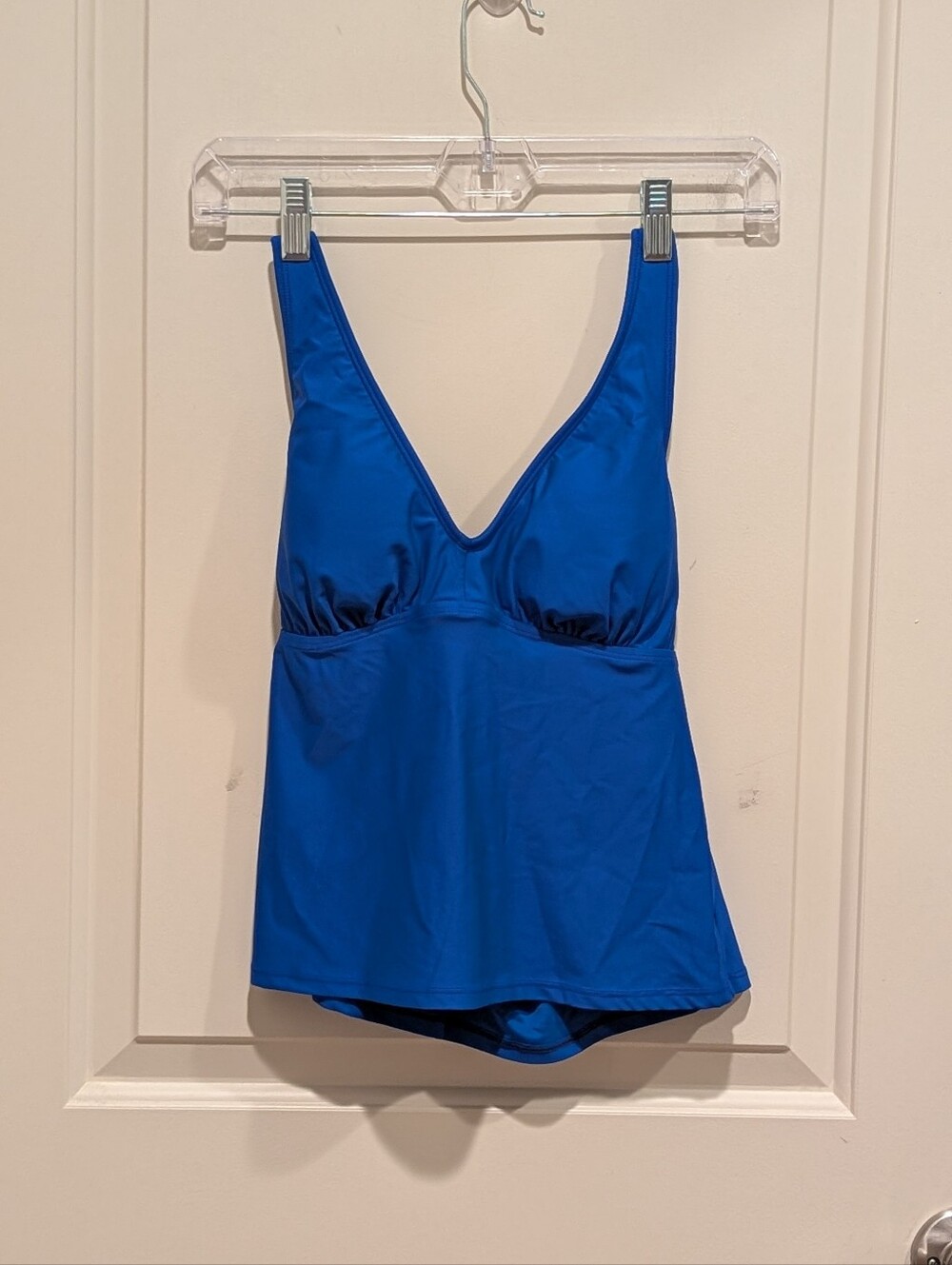 Sports Illustrated Swim Blue V-Neck Tankini Top Size Small